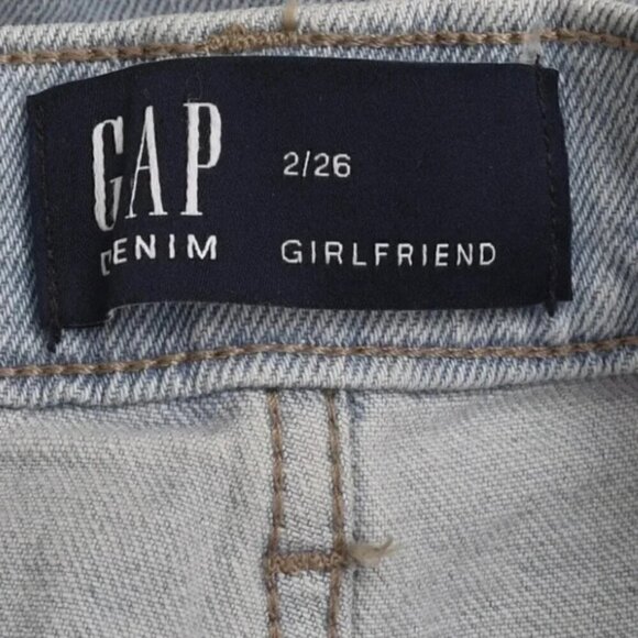 Gap Girlfriend Embroidered Jeans Ankle Light Wash Daisy Flowers Size 2/26 - Picture 7 of 12